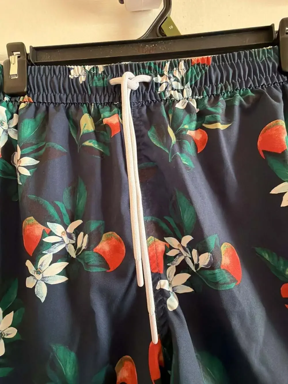 Abercrombie & Fitch Navy Blue Orange Blossom Floral Print Swim Shorts